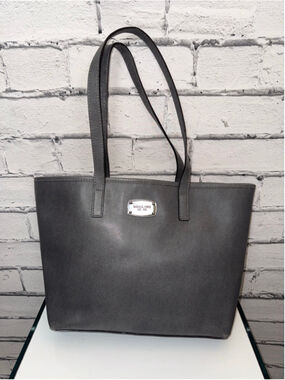 Women's Michael Kors Jet Set Gray Tote Bag Leather Tote Bag 15x9x4 MK Purse